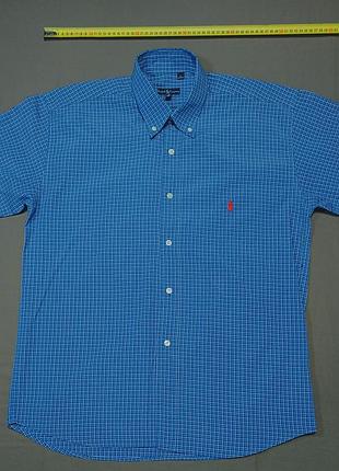 Воротник 42 см ralph lauren в клетку тенниска рубашка с коротким рукавом size l 42/43 made in Ausa 100% cotton