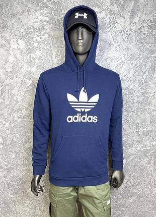 Adidas originals кофта балахон l размер толстовка спортивная синяя с принтом