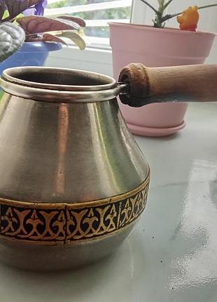 Винтажная турка мельхиор джезва