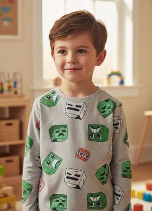 Светлый реглан minecraft primark на мальчика 8-9 лет