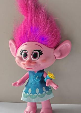 Hasbro dreamworks 2015 hug time poppy 14 inch talking / light up troll doll, лялька троль розочка, інтерактивна, світло, звук, браслет  теж світиться