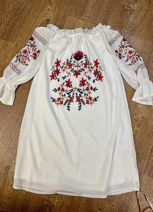 Вишиванка біла шифонова з підкладкою