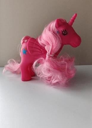 Pink pegasus pony, stars, vinyl plastic toy, эдинорог с блестящими глазами в очень красивом состоянии, фигурка игрушка