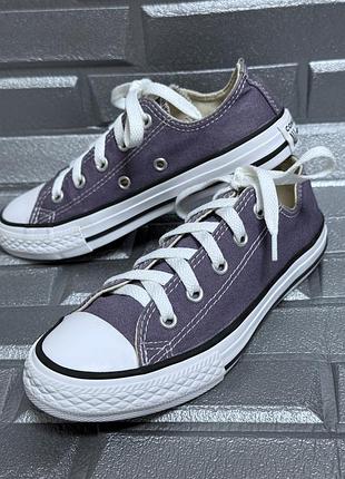 Кроссовки кеды converse all star детские 31,5 размер (20,5 см стелька) унисекс для парня девушки детская обувь шнурки сиреневый фиолетовый цвет