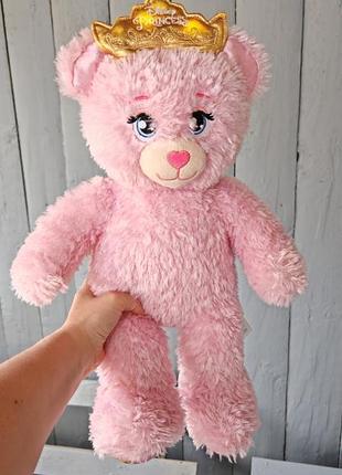 Disney trincess build a bear pink bab soft toy plush tiara crown, очень красивый розовый мишка десней, большой 45 см bab, диадема светится