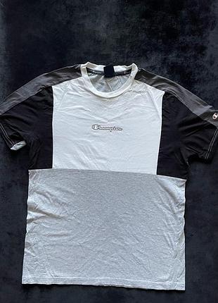 Чоловіча футболка champion colorblock (size m) / триколірна футболка