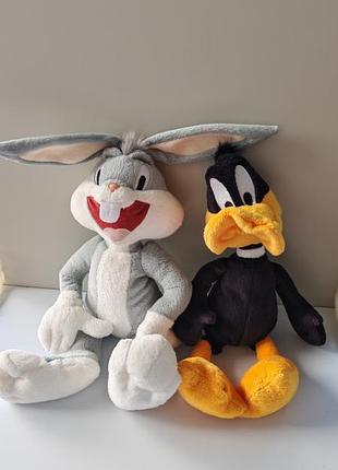 Warner brothers bugs bunny and daffy duck plush, лот м'яка іграшка looney tunes