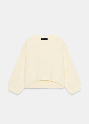 Оригінальний короткий трикотажний светр з вовною з нової колекції zara new original