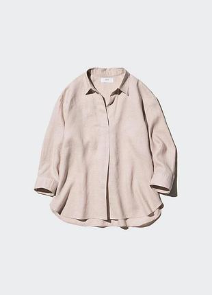 Льняная рубашка uniqlo