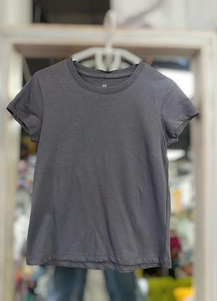 Дитяча класична базова футболка у сірому кольорі 110-116 (інші розміри уточнюйте)