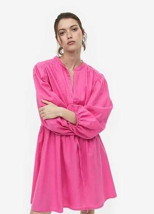 Льняна яскрава сукня h&m, розмір l