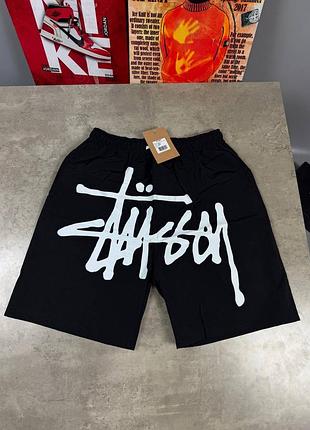 Чоловічі шорти stussy в чорному кольорі