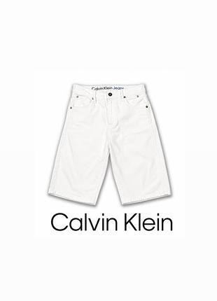 Жіночі білі джинсові шорти calvin klein jeans прямого крою | s | ідеальний стан