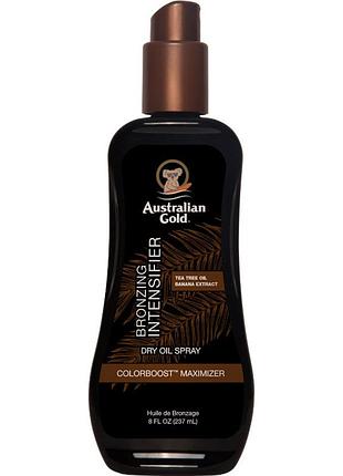 Спрей-олія для засмаги на сонці з бронзатором australian gold bronzing intensifier dry oil spray 237 мл