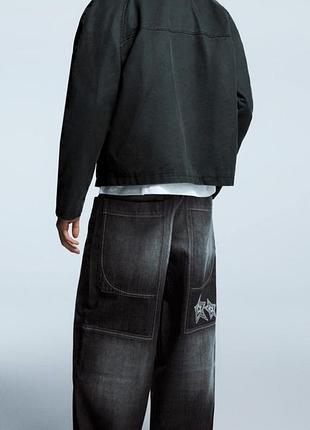 Чоловічі джинси bershka very baggy, бершка джинси, чорні джинси, брендові джинси, беггі джинси, бершка скейтерські джинси, широкі джинси стильні