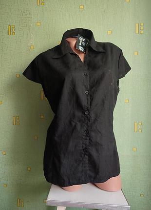 Блуза рубашка женская черная sistema moda xxxl