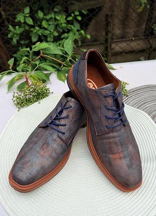 Новые шикарные сине-коричневые туфли am shoe company 40р
