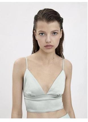 Міні топ мятного кольору zara
