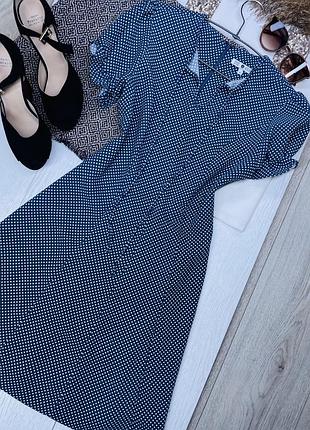 Літня сукня marks&spencer s коротка сукня в дрібний горох приталена сукня трапеція з рукавами ліхтариками