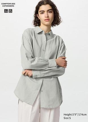 Рубашка из смеси льна uniqlo