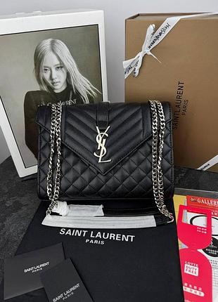 Yves saint laurent envelope black silver