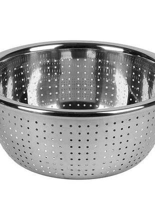 Дуршлаг с плоским дном 30см нержавеющая сталь steel r40345-30 тм stenson