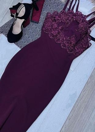 Вечірня сукня new look xs міді плаття з мереживним ліфом святкова сукня силуетна