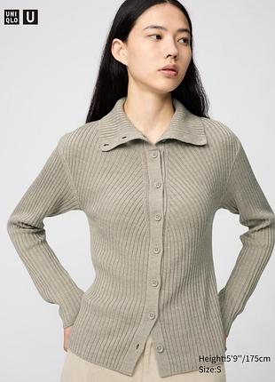 Кардиган  uniqlo з високим коміром з мериносової суміші