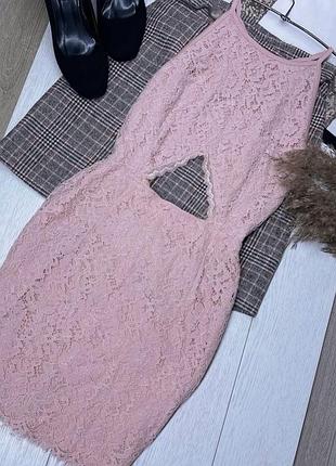 Літня сукня missguided s коротка сукня мереживна рожева сукня з вирізами ажурне плаття футляр