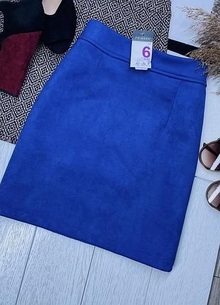 Нова замшева спідниця primark xs коротка спідниця по фігурі синя спідниця з штучної замші