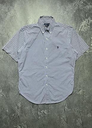 90x vintage винтажная рубашка polo ralph lauren поло ральф лаурен big pony check в клетку size m размер м