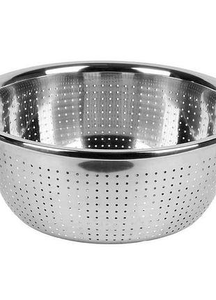 Дуршлаг с плоским дном 34см нержавеющая сталь steel r40345-34 тм stenson