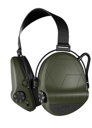 Активні тактичні навушники sordin supreme t2 neckband 303006-20p snr 29 дб ipx8 4 режими звуку під шолом green
