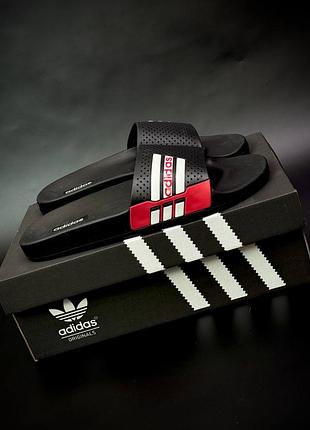 Мужские шлепанцы adidas черные | легкие летние сланцы для пляжа и повседневной носки | размеры 39–46
