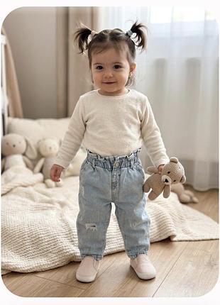 Джинси zara для дівчинки (18-24 міс / 86-92 см) з рванками