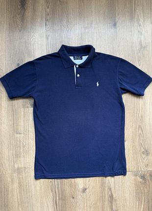 Чоловіча футболка  polo ralph lauren  m поло темно синя