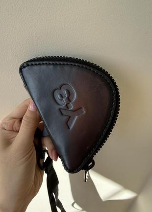 Шкіряний гаманець y-3 yohji yamamoto mini leather zippered coin purse