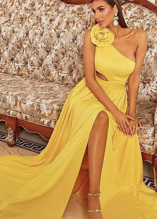 Нова вечірня сукня miss ord s довга сукня з розрізом на нозі святкова сукня з трояндою