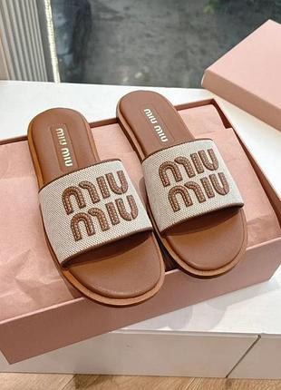 Шлепки miu miu, размер 39, по стельке 24,5 см