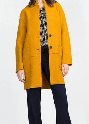 Желтый короткий жакет zara basic