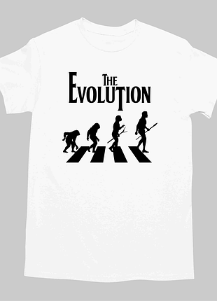 Футболка мужская с оригинальным принтом надписью "the evolution" push it