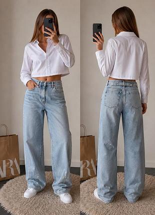 Джинси широкі slouchy mid rise zara