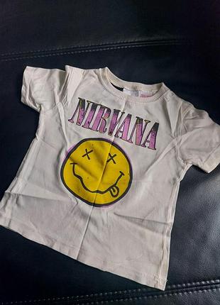 Дитяча бавовняна футболка (мерч)  nirvana zara (1-2 роки)