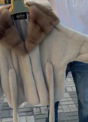 Шуба норковая 💎 с капюшоном  полулетучка