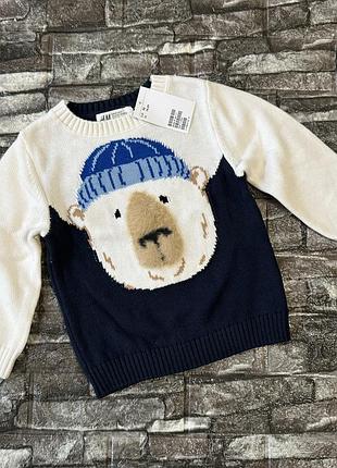 Кофта з ведмедиком h&m світер светр свитер джемпер