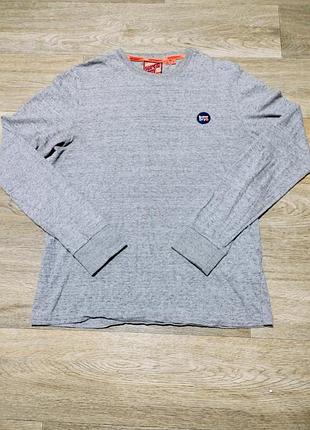 Мужской лонгслив superdry , размер м , серый .