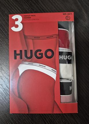 Трусики стринги hugo 3 шт набор оригинал