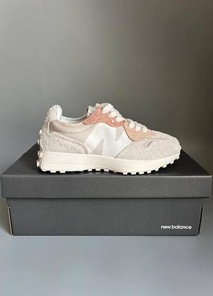 Кроссовки мужские, кроссовки женские, 1в1 люкс качество, кожа, new balance 327 beige extreme laces брак 1030, sky-nbl-0475-1030