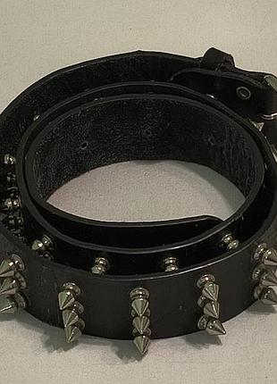 Genuine leather italy 105  -шкіряний пасок з шипами - довжина - 105 см