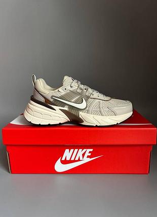 Кроссовки мужские, кроссовки женские, 1в1 люкс качество, кожа, nike v2k runtek brown/beige брак 1022, sky-nik-0686-1022